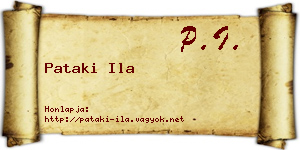 Pataki Ila névjegykártya